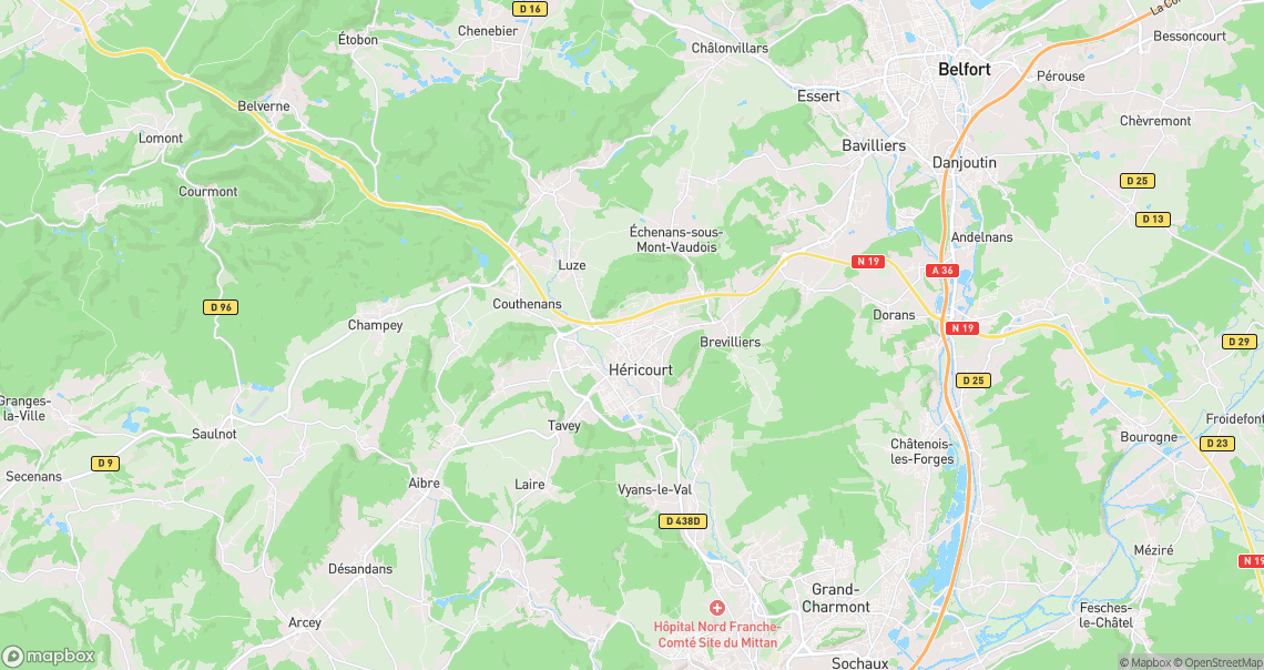 Localisation de la voiture à Héricourt