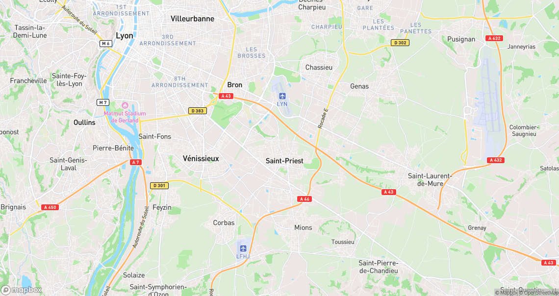 Localisation de la voiture à Saint-Priest