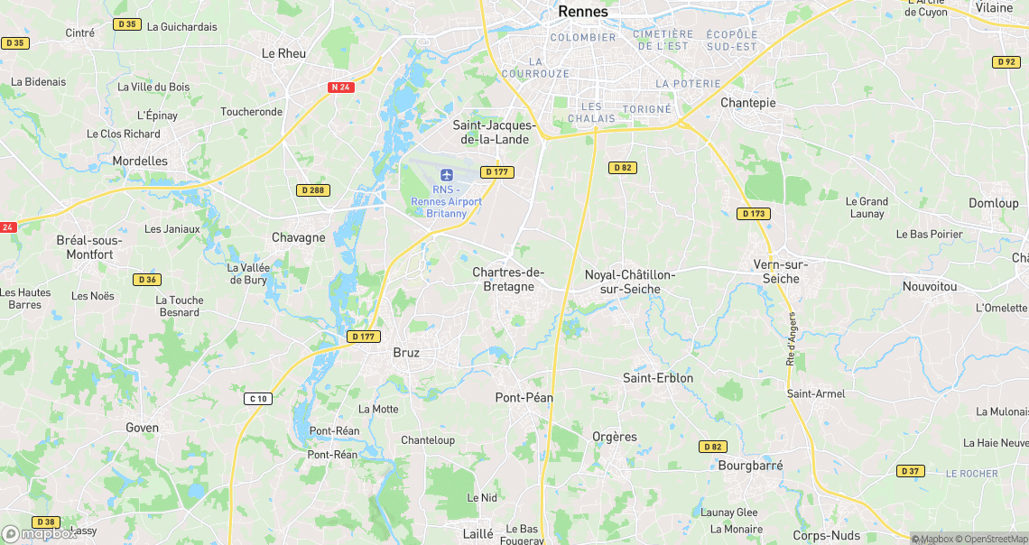 Localisation de la voiture à Chartres-de-Bretagne