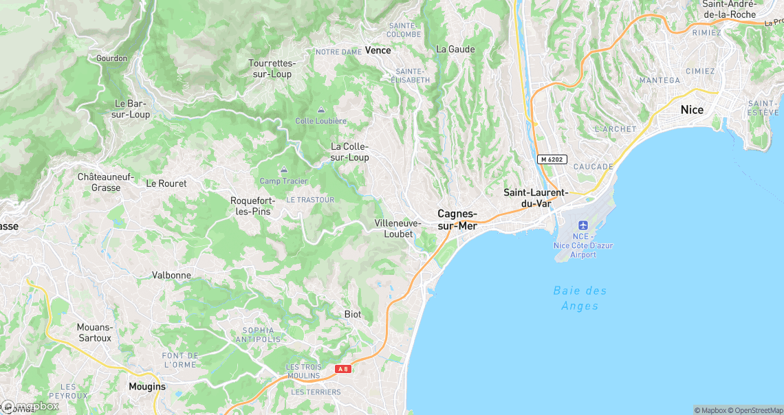 Localisation de la voiture à Villeneuve-Loubet