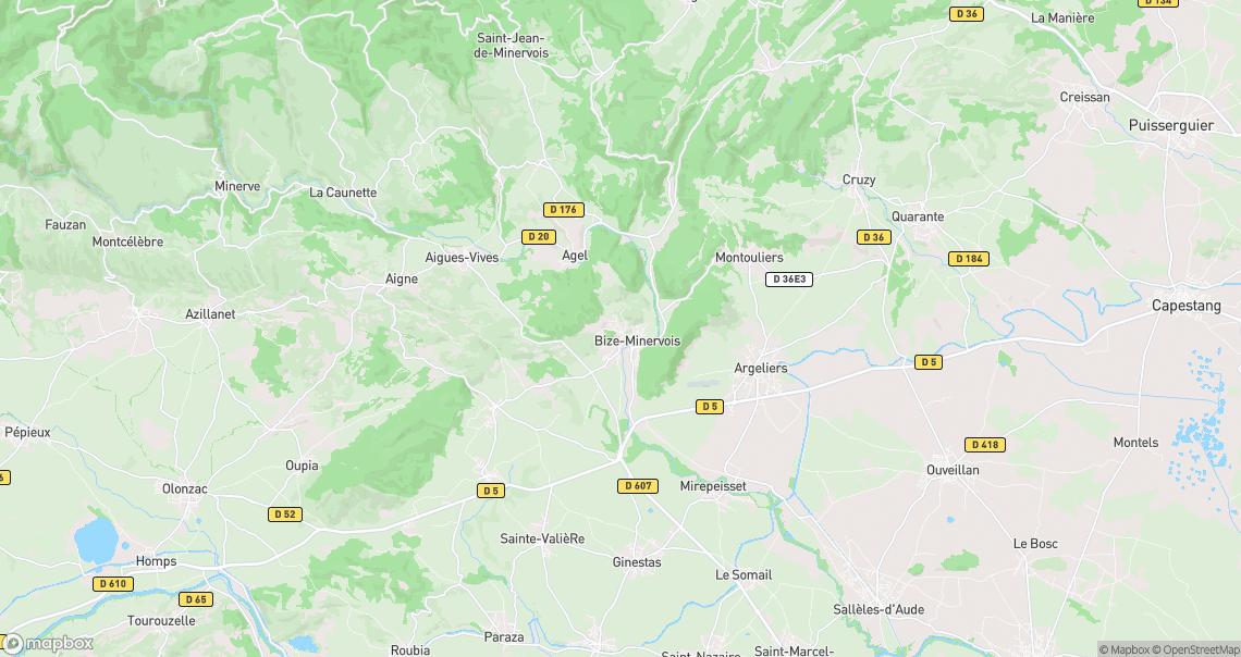 Localisation de la voiture à Bize-Minervois