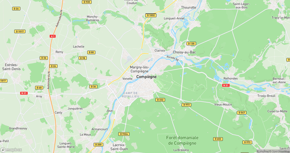 Localisation de la voiture à Compiègne