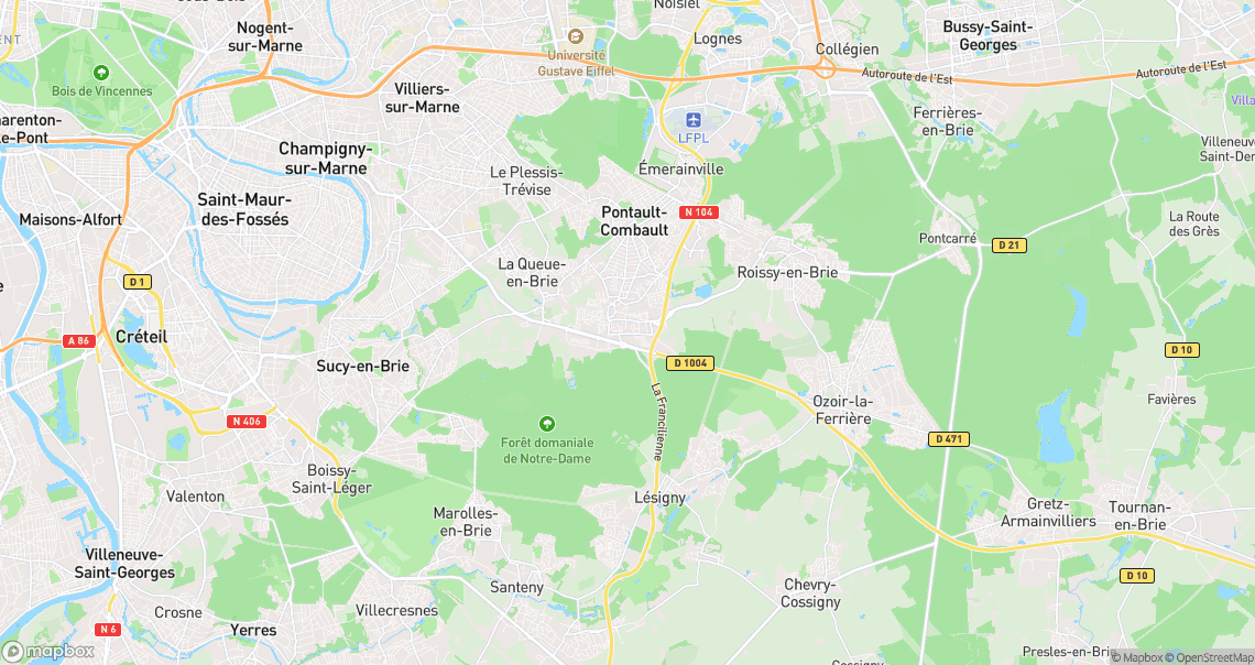 Localisation de la voiture à Pontault-Combault