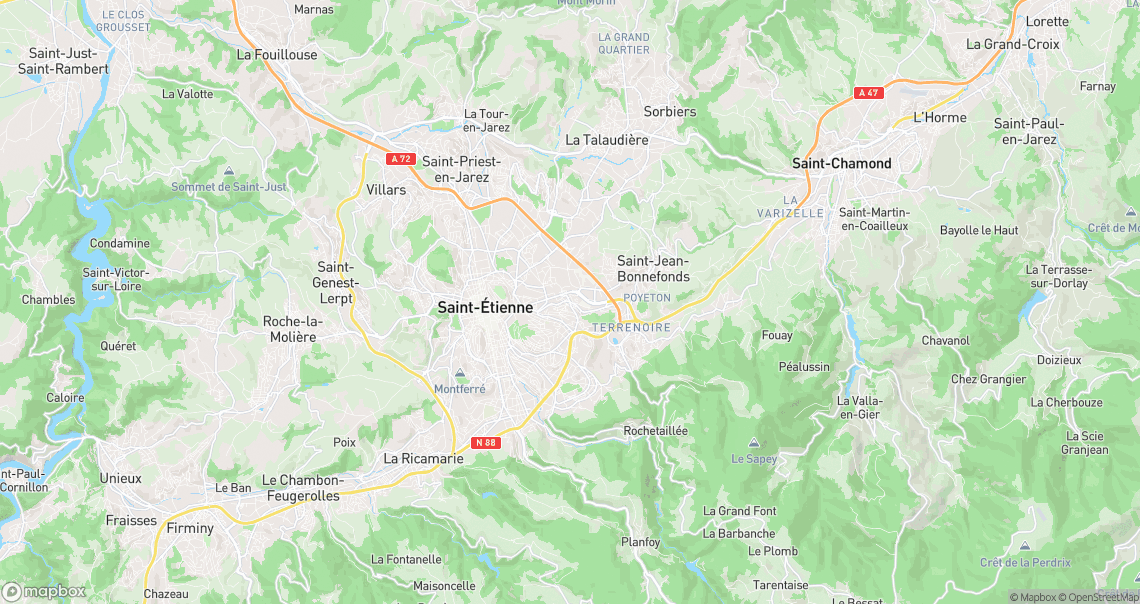 Localisation de la voiture à Saint-Étienne