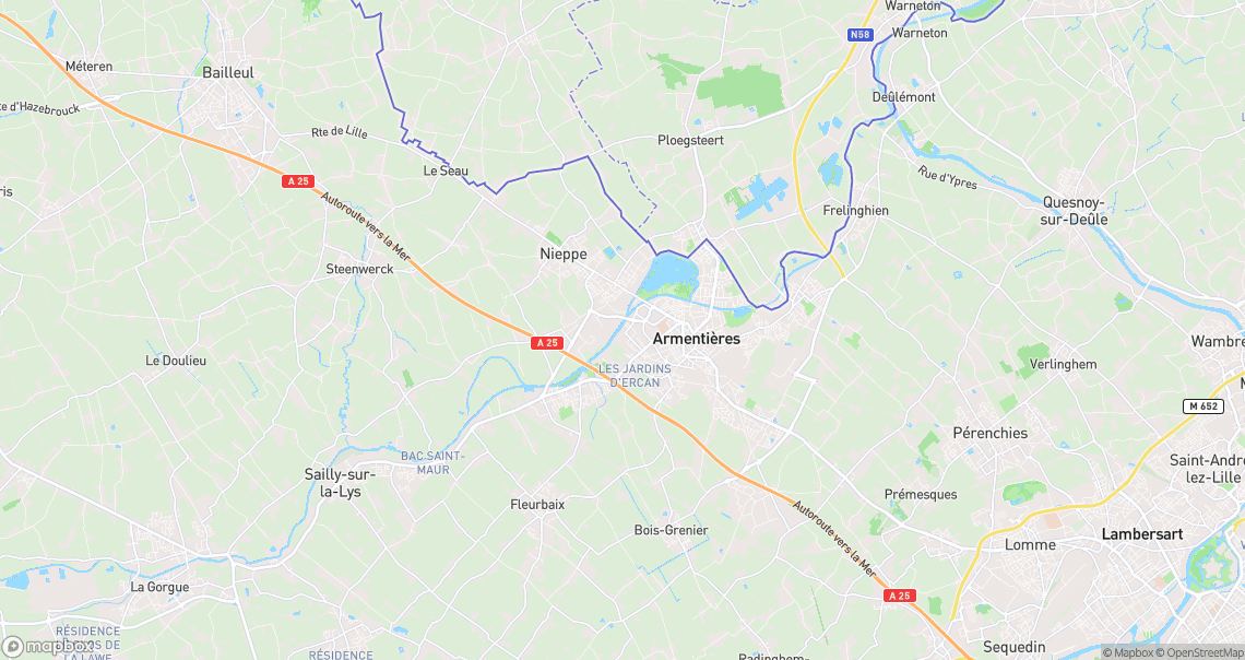 Localisation de la voiture à Armentières