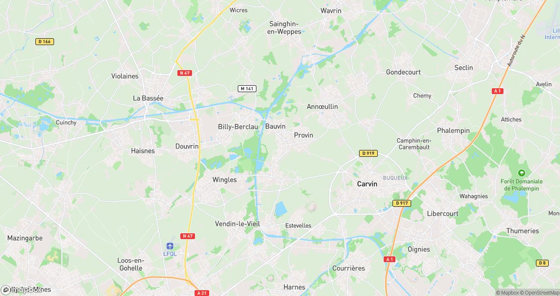 Localisation de la voiture à Bauvin