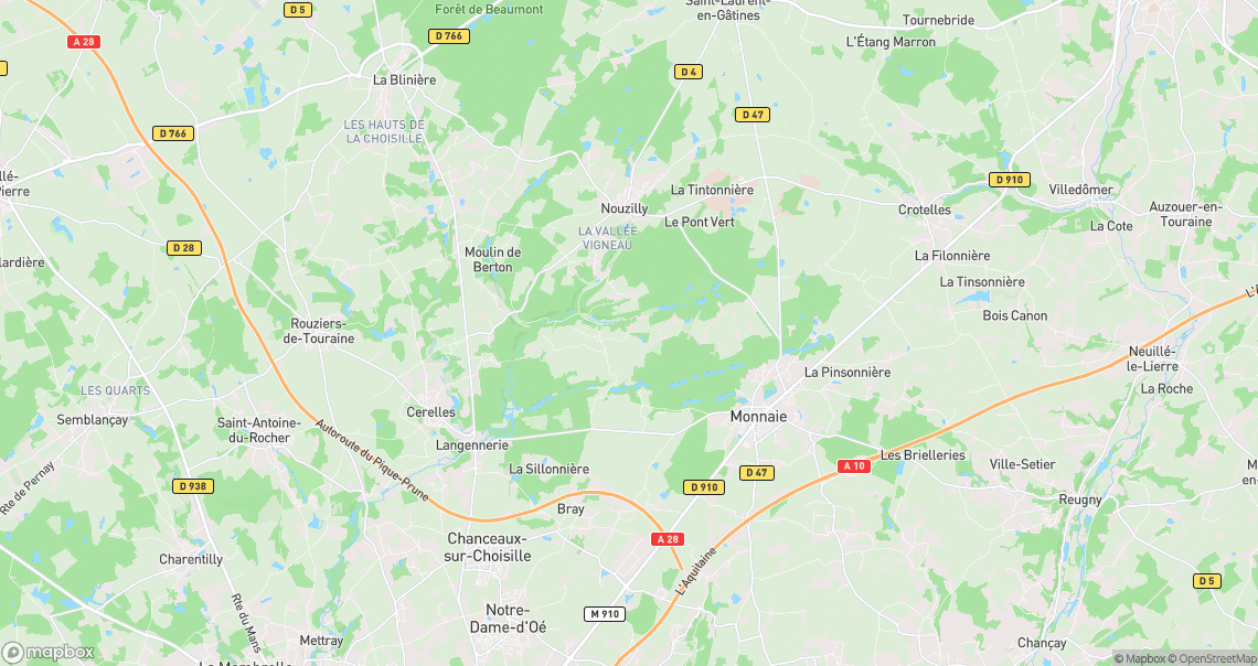 Localisation de la voiture à Nouzilly