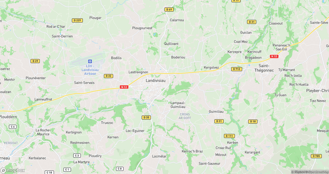 Localisation de la voiture à Landivisiau