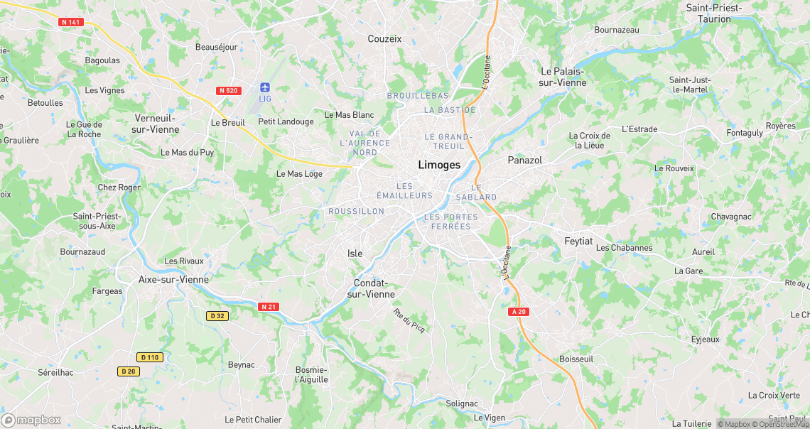 Localisation de la voiture à Limoges