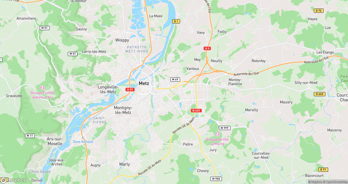 Localisation de la voiture à Metz
