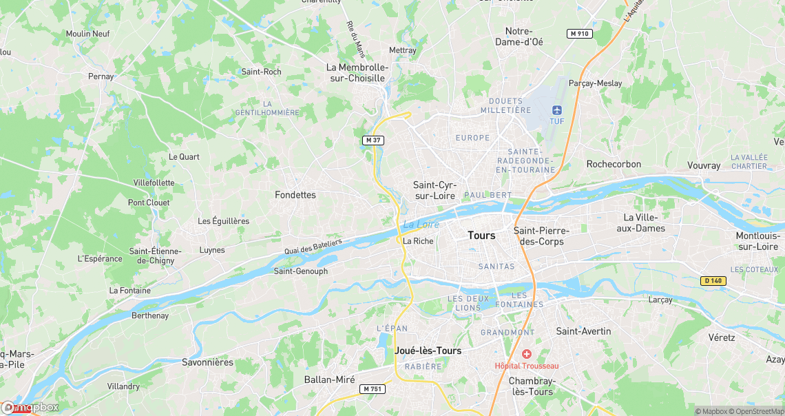 Localisation de la voiture à Fondettes