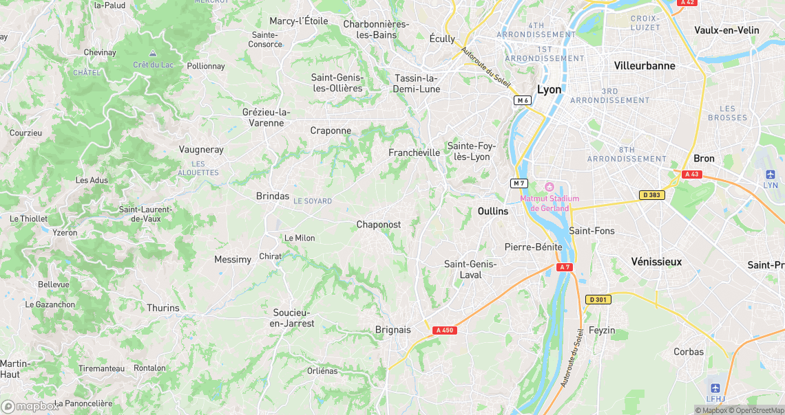 Localisation de la voiture à Chaponost