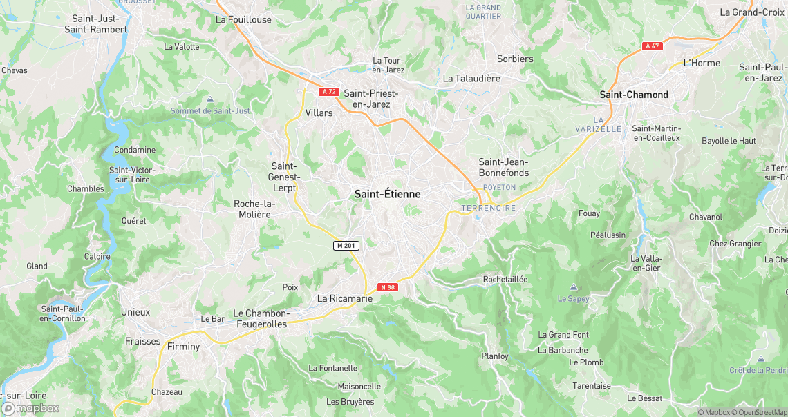 Localisation de la voiture à Saint-Étienne