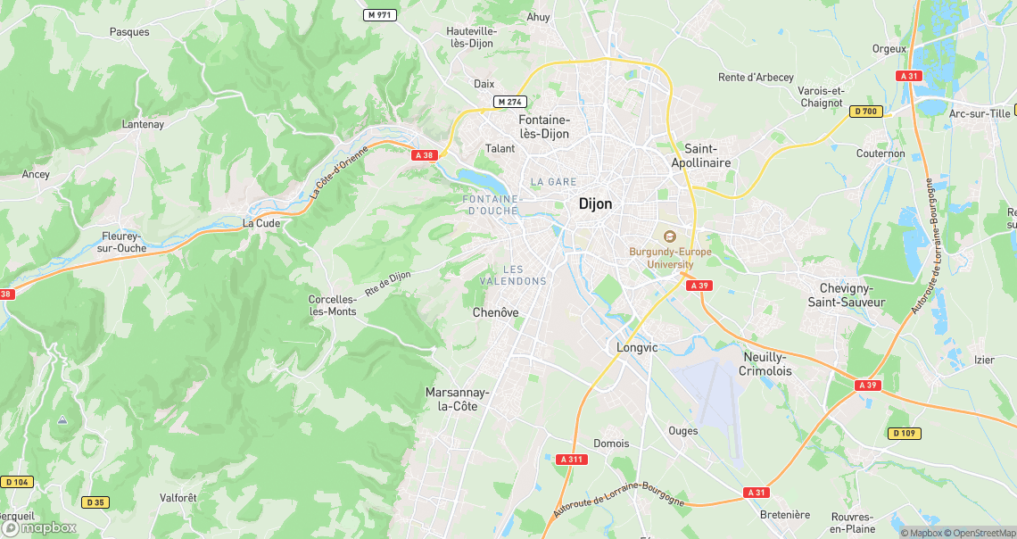 Localisation de la voiture à Dijon