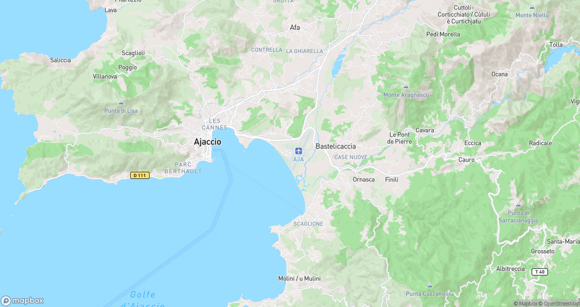 Localisation de la voiture à Ajaccio