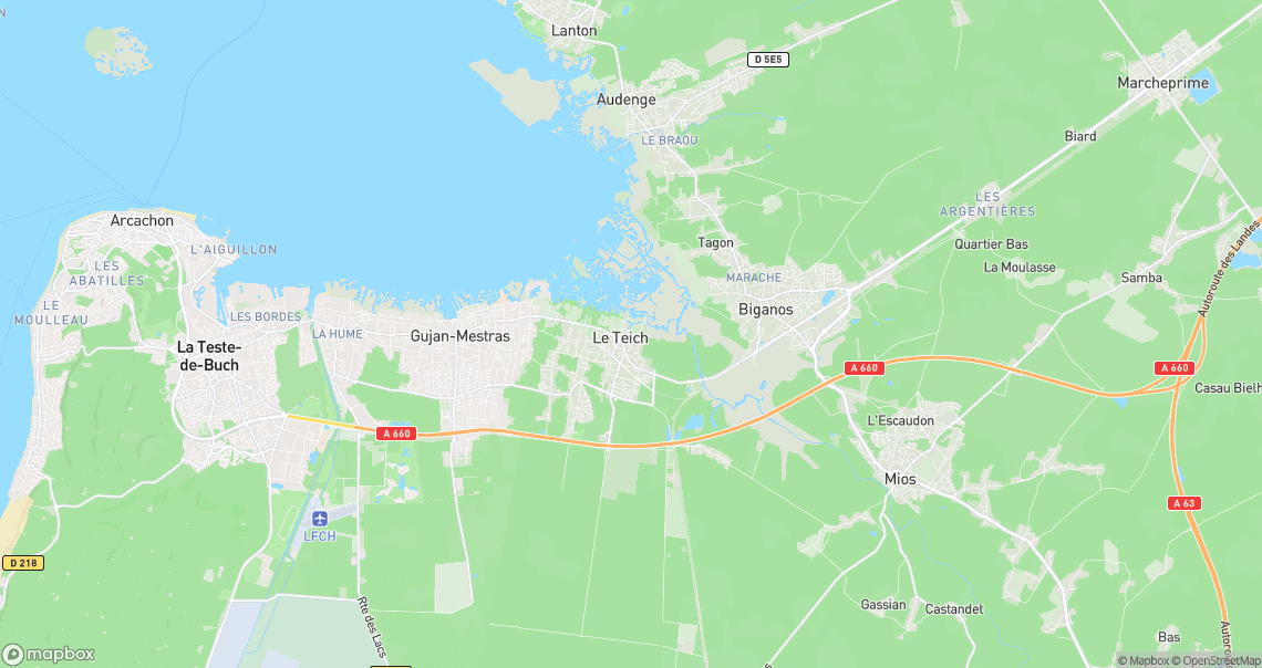 Localisation de la voiture à Le Teich