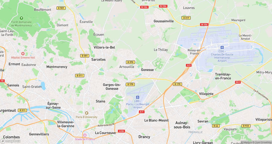 Localisation de la voiture à Gonesse