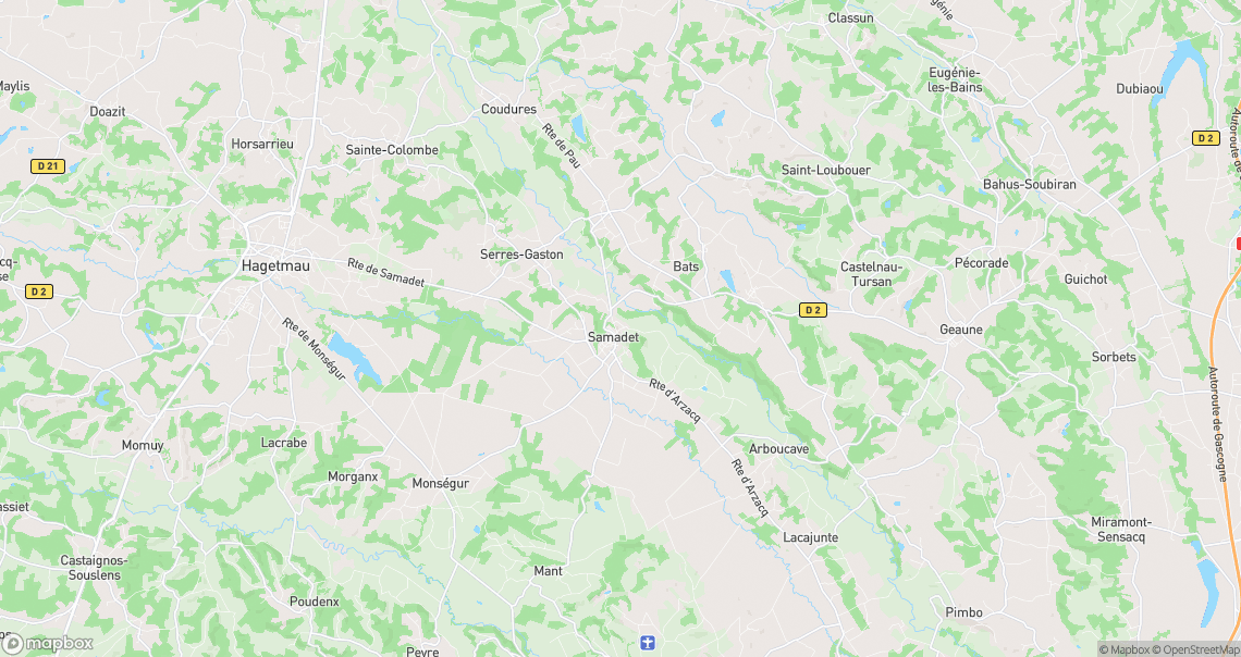 Localisation de la voiture à Samadet