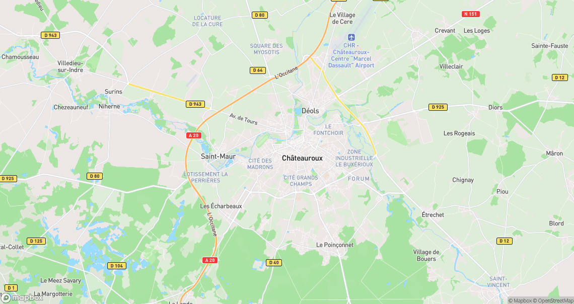 Localisation de la voiture à Châteauroux