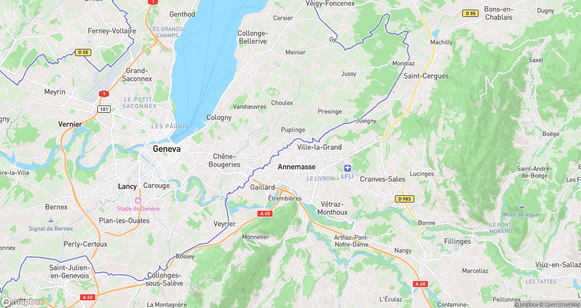 Localisation de la voiture à Ambilly