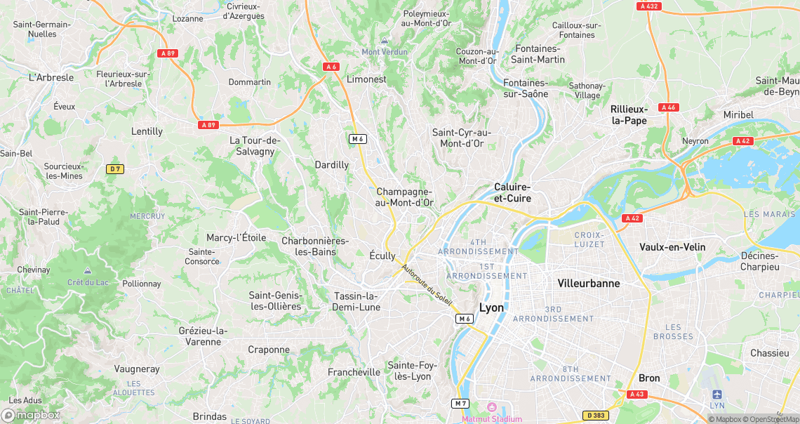 Localisation de la voiture à Écully