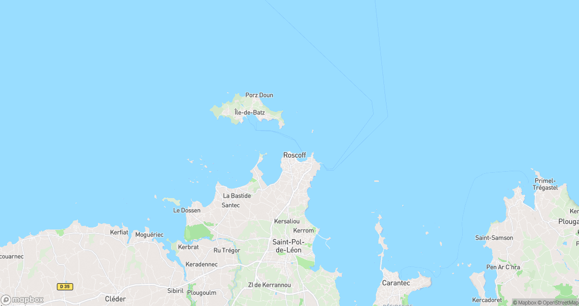 Localisation de la voiture à Roscoff