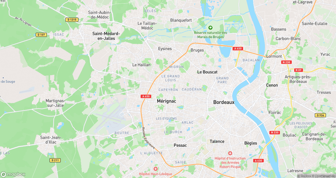 Localisation de la voiture à Mérignac
