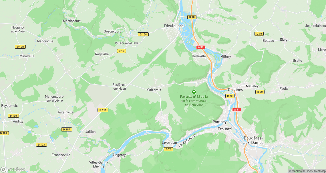 Localisation de la voiture à Saizerais