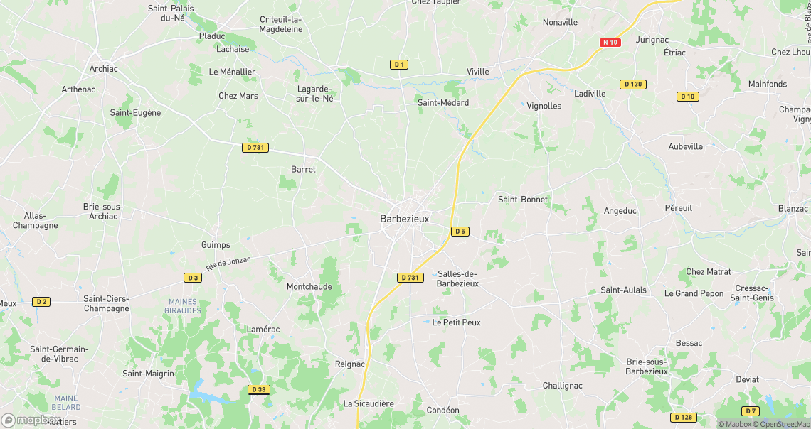 Localisation de la voiture à Barbezieux-Saint-Hilaire