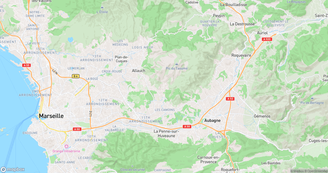 Localisation de la voiture à Allauch