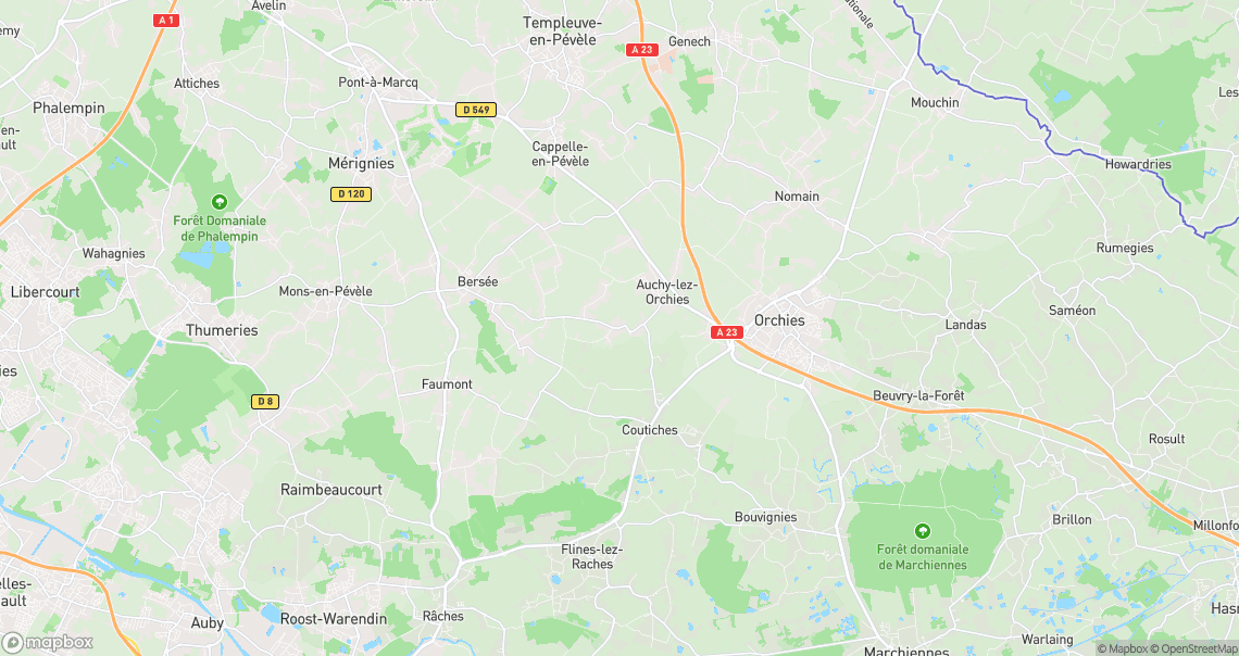 Localisation de la voiture à Auchy-lez-Orchies
