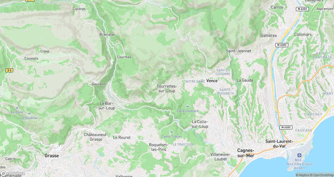 Localisation de la voiture à Tourrettes-sur-Loup