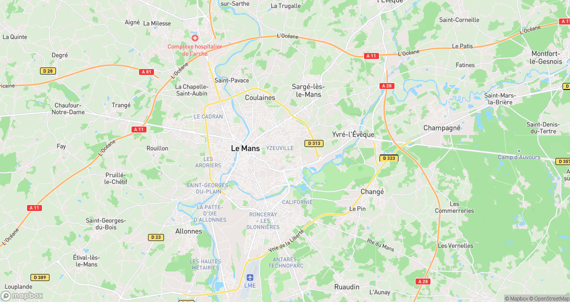 Localisation de la voiture à Le Mans