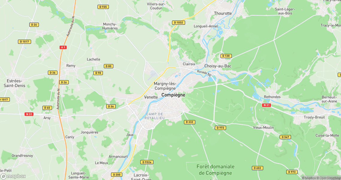 Localisation de la voiture à Compiègne
