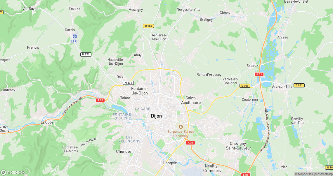 Localisation de la voiture à Dijon