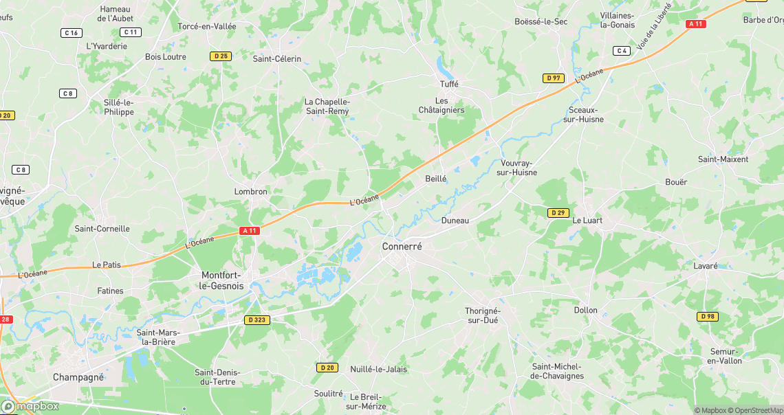 Localisation de la voiture à Beillé