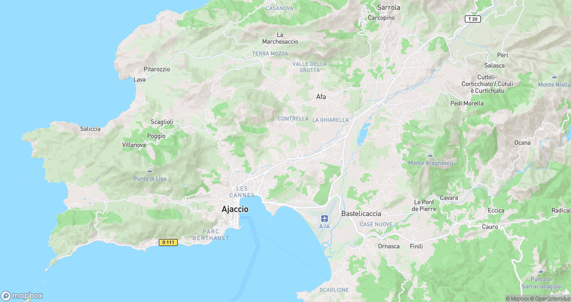 Localisation de la voiture à Ajaccio