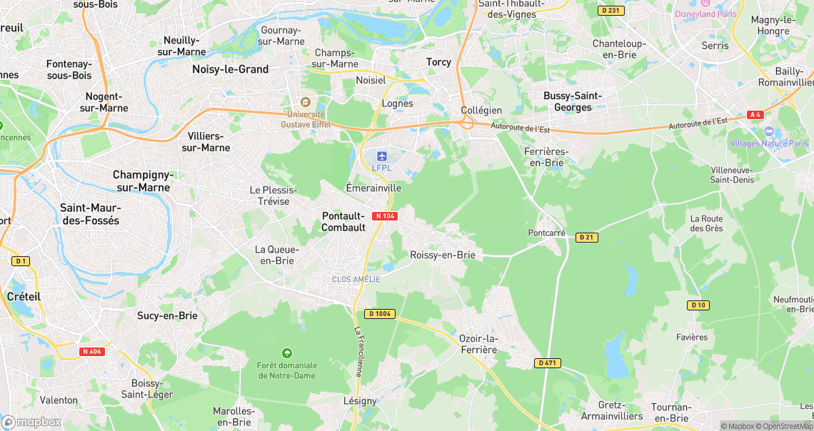 Localisation de la voiture à Roissy-en-Brie
