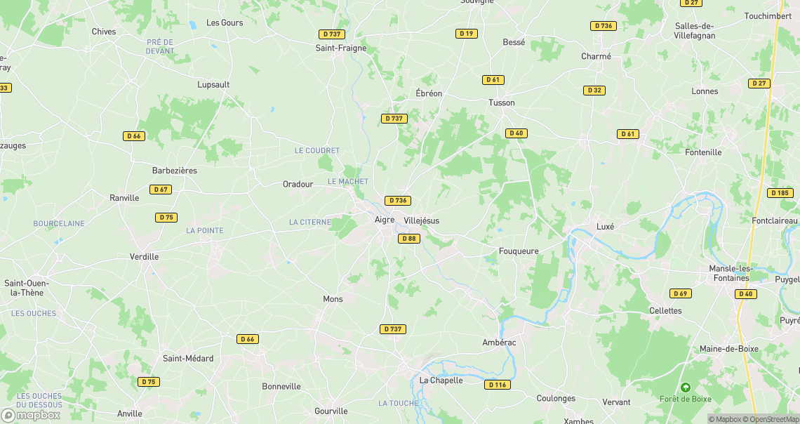 Localisation de la voiture à Aigre
