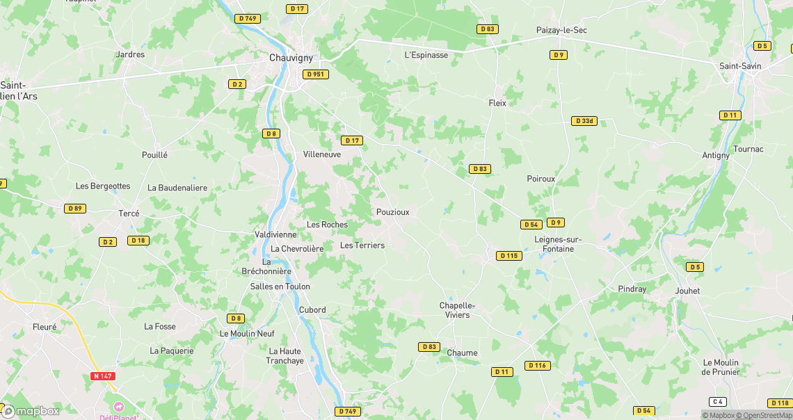Localisation de la voiture à Chauvigny