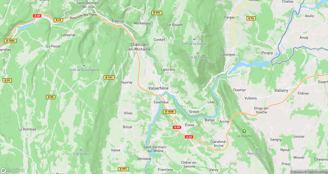 Localisation de la voiture à Valserhône