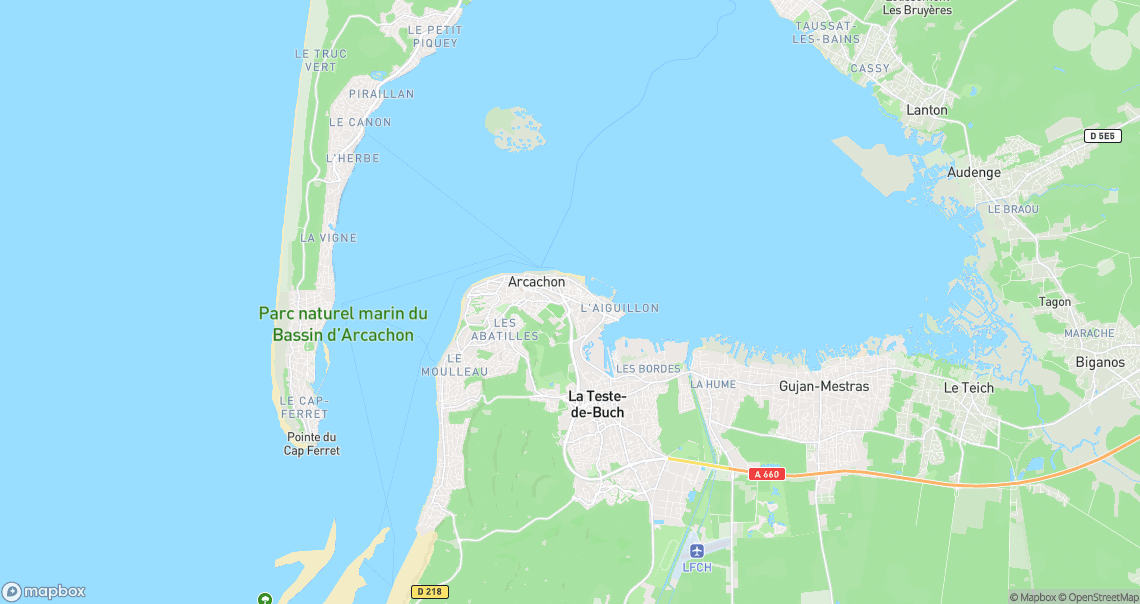 Localisation de la voiture à Arcachon