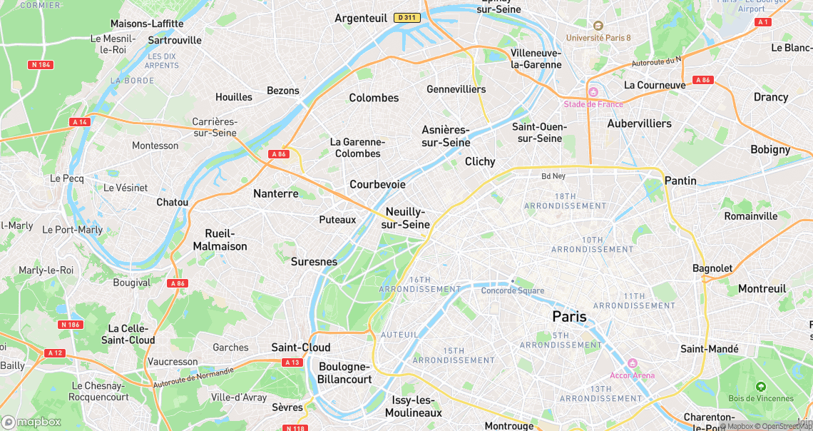 Localisation de la voiture à Neuilly-sur-Seine