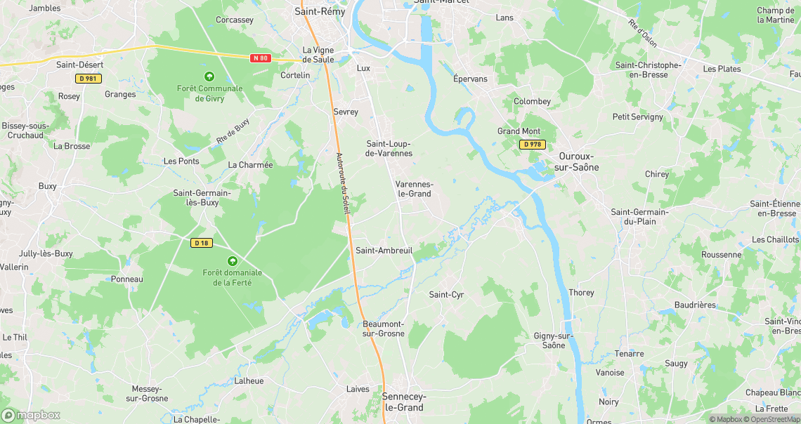 Localisation de la voiture à Varennes-le-Grand