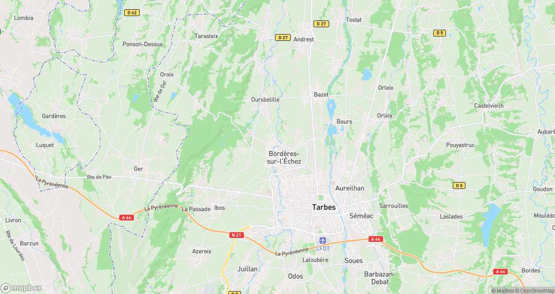 Localisation de la voiture à Bordères-sur-l'Échez