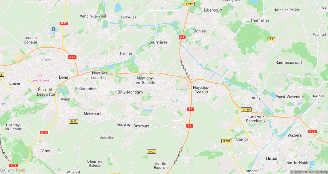 Localisation de la voiture à Hénin-Beaumont
