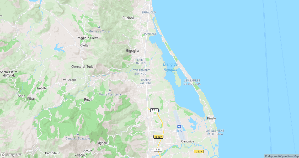 Localisation de la voiture à Biguglia
