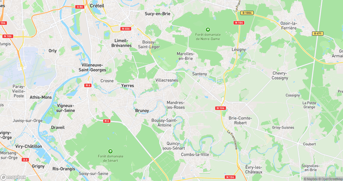 Localisation de la voiture à Villecresnes