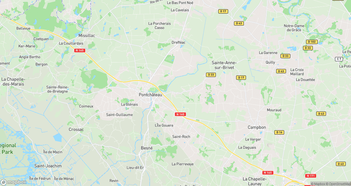Localisation de la voiture à Sainte-Anne-sur-Brivet