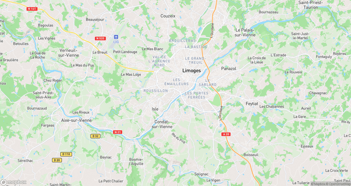 Localisation de la voiture à Limoges